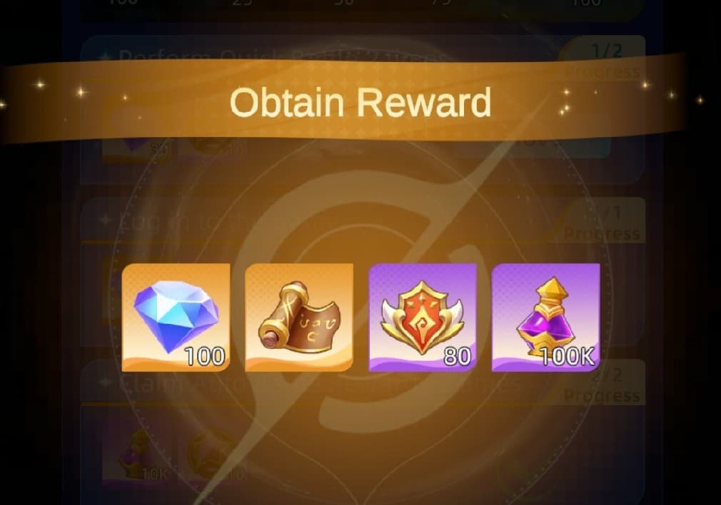 Daily rewards from completing all daily events